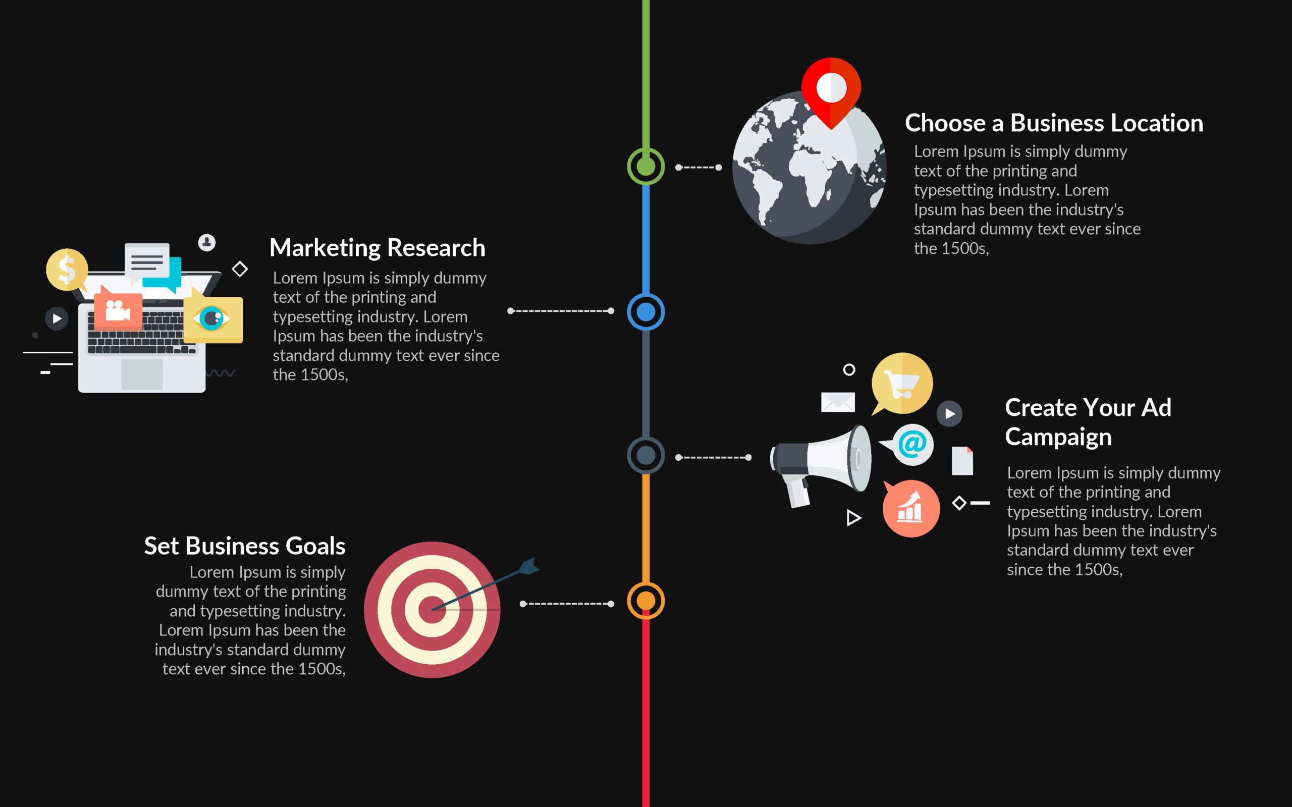 1 Colored Dark 16x10 - Vorlage für Powerpoint - 224 Slides – Bild 4