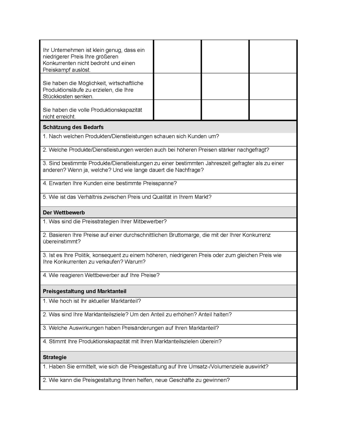 Arbeitsblatt zur Preisgestaltung – Bild 3