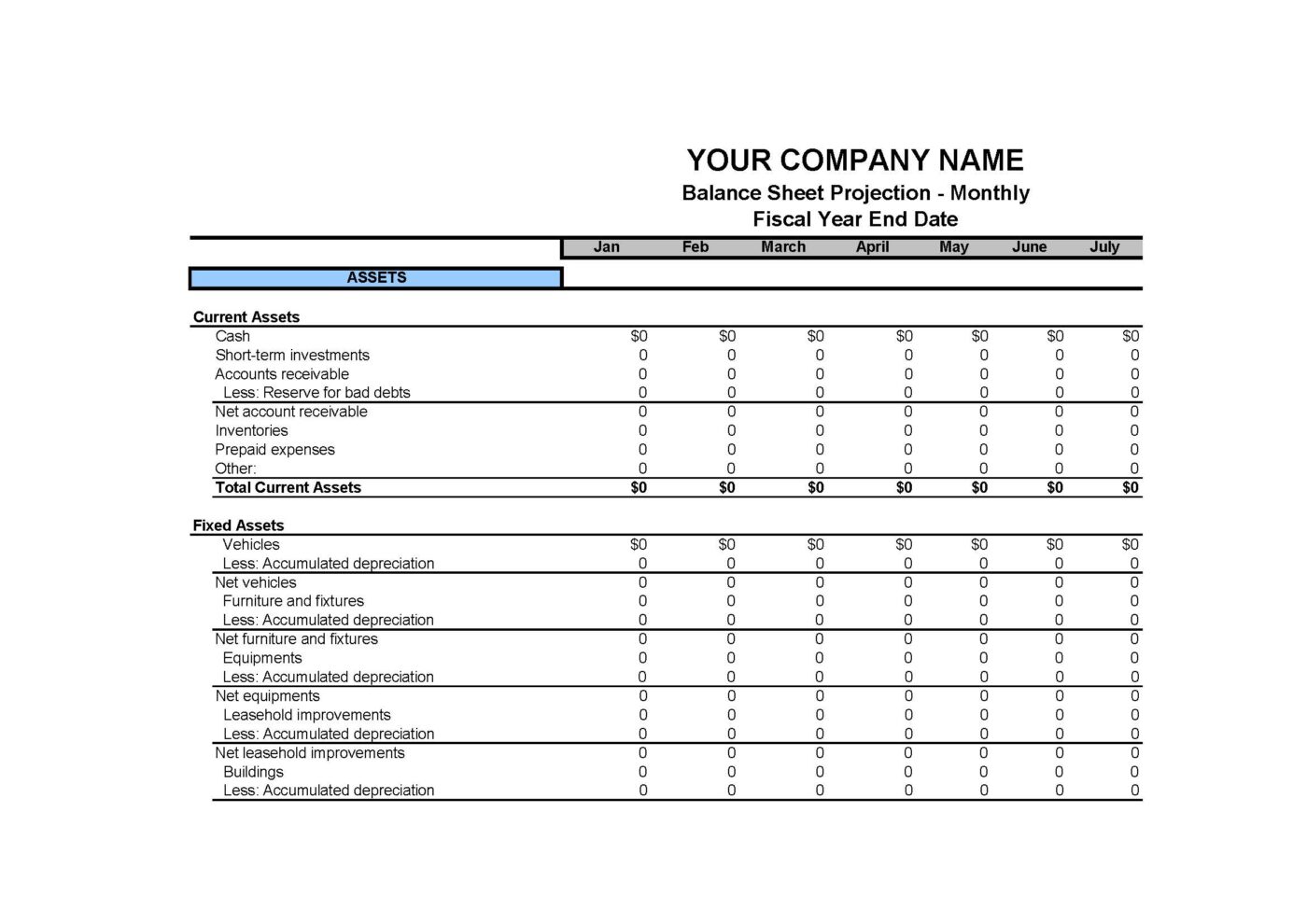 Balance Sheet Projection - Monthly – Bild 2