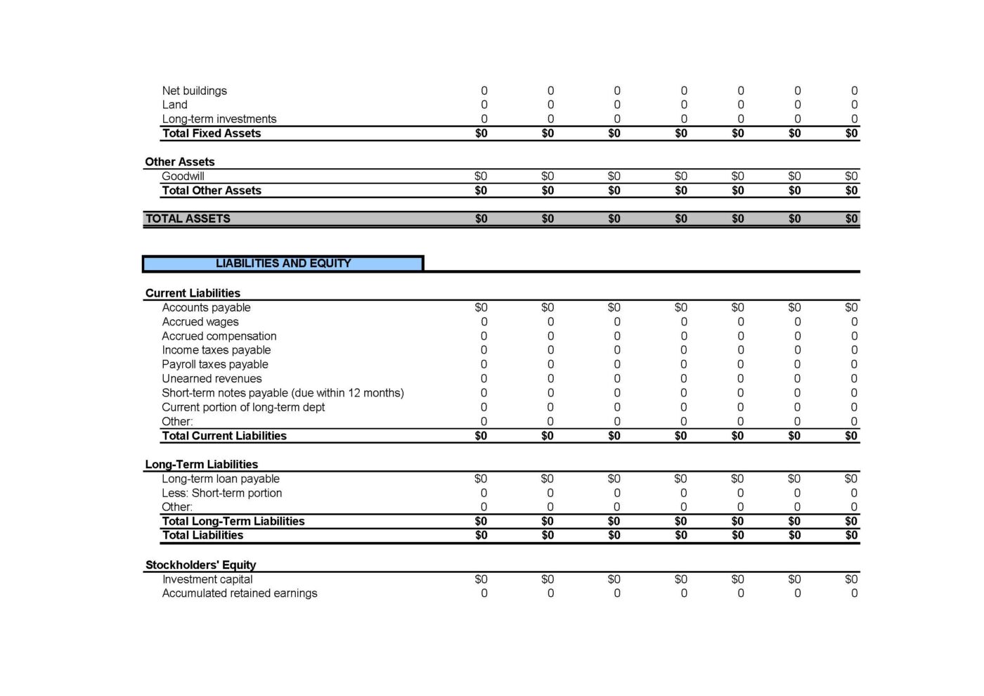 Balance Sheet Projection - Monthly – Bild 3