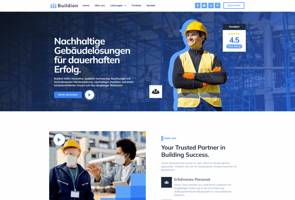 Bauunternehmen Website Referenz