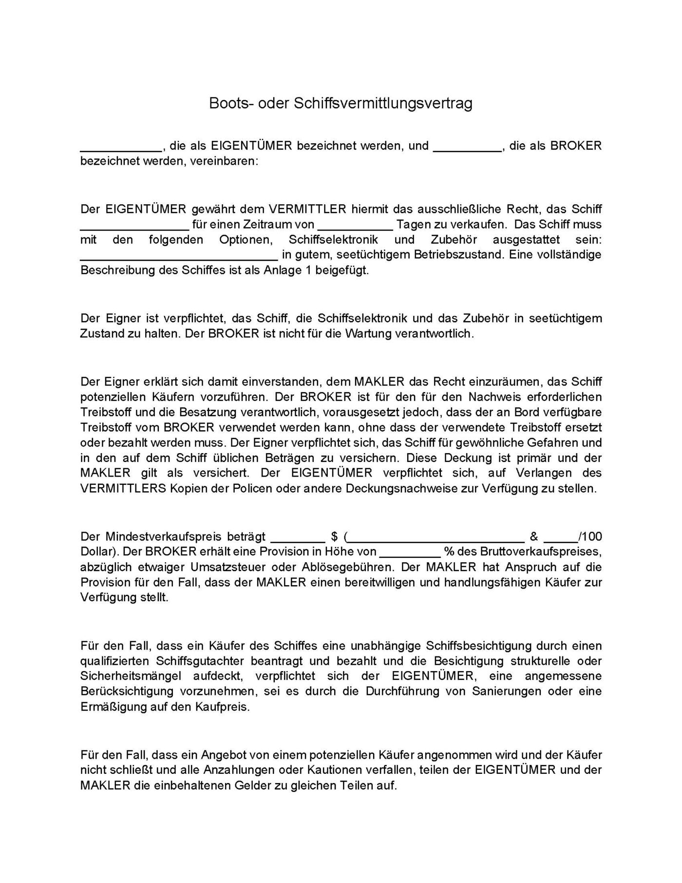 Boots- oder Schiffsvermittlungsvertrag - Microsoft Word-Dokument (.docx) – Bild 2