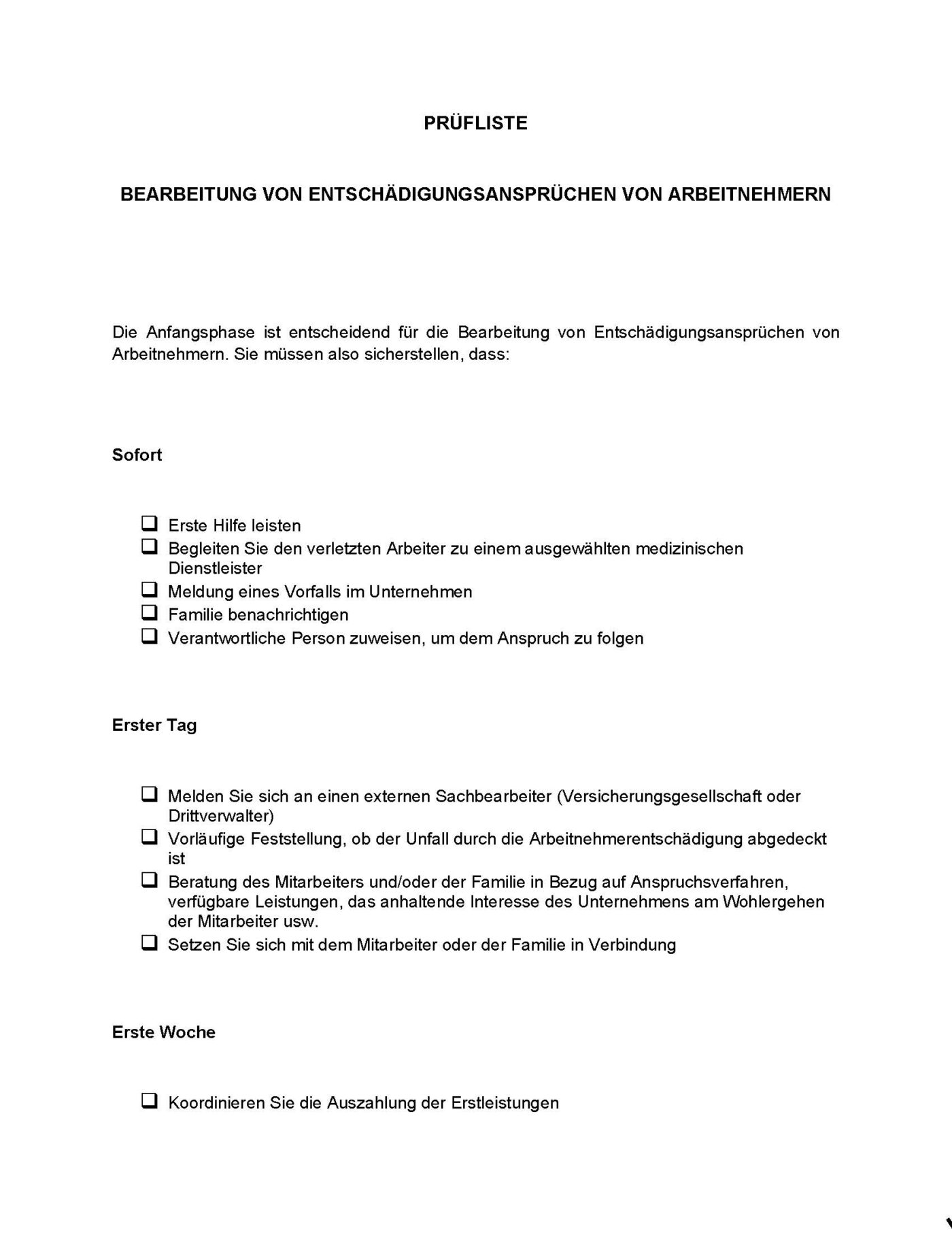 Checkliste Entschädigungsansprüche von Arbeitnehmern - Microsoft Word-Dokument (.docx) – Bild 2