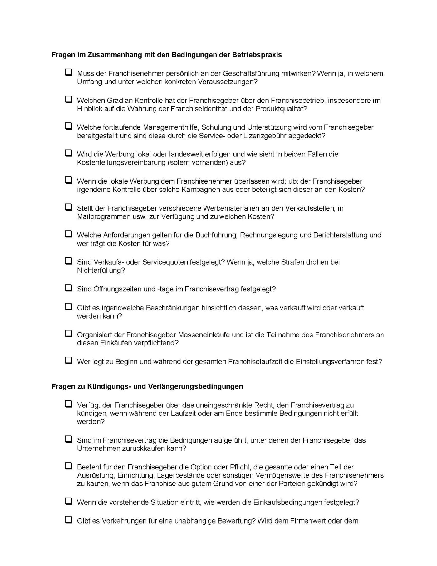 Checkliste Franchise Microsoft Word-Dokument (.docx) – Bild 5