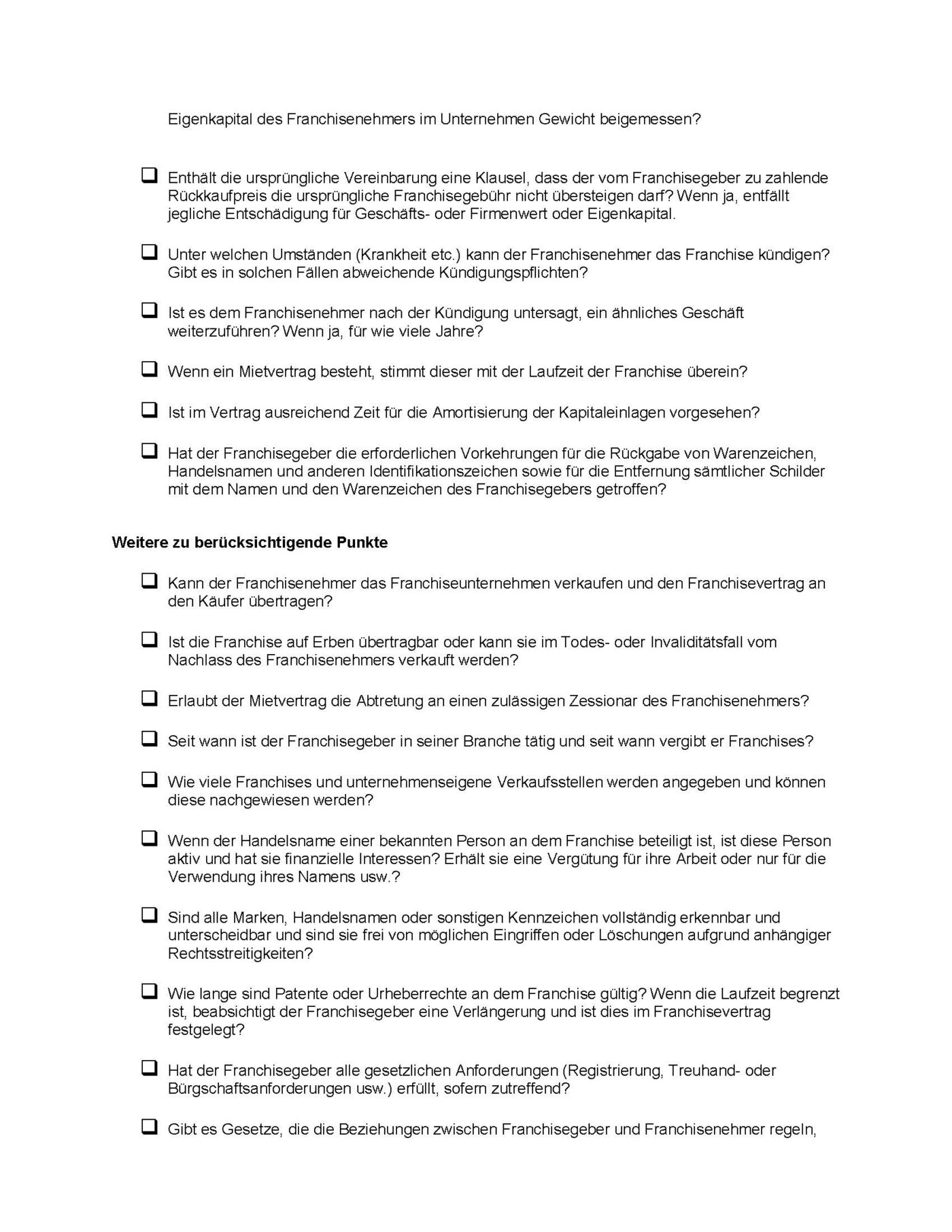 Checkliste Franchise Microsoft Word-Dokument (.docx) – Bild 6