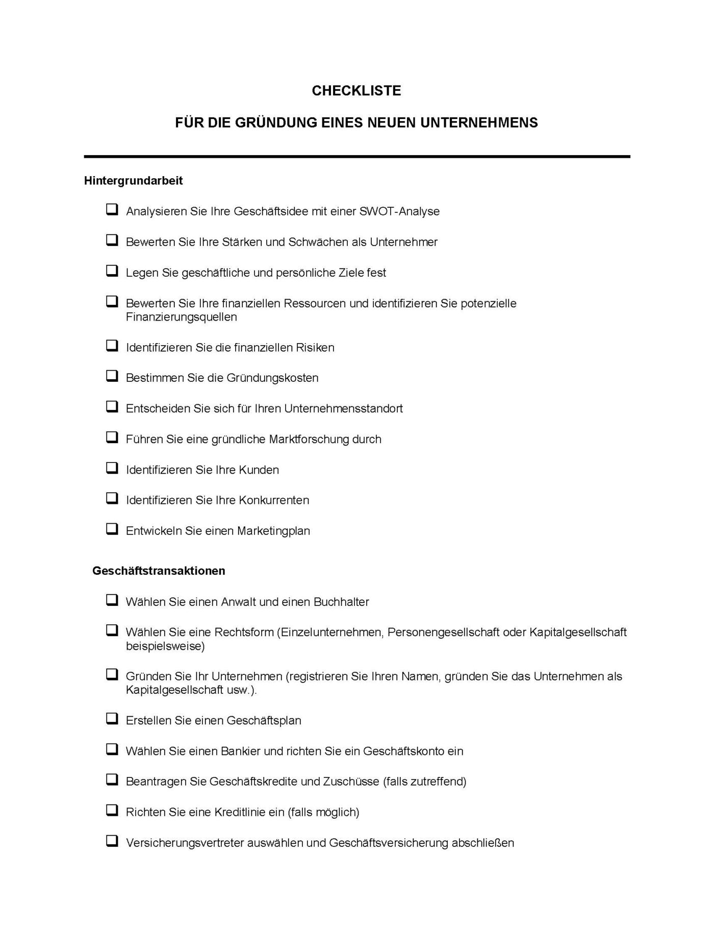 Checkliste Start-Up Microsoft Word-Dokument (.docx) – Bild 2
