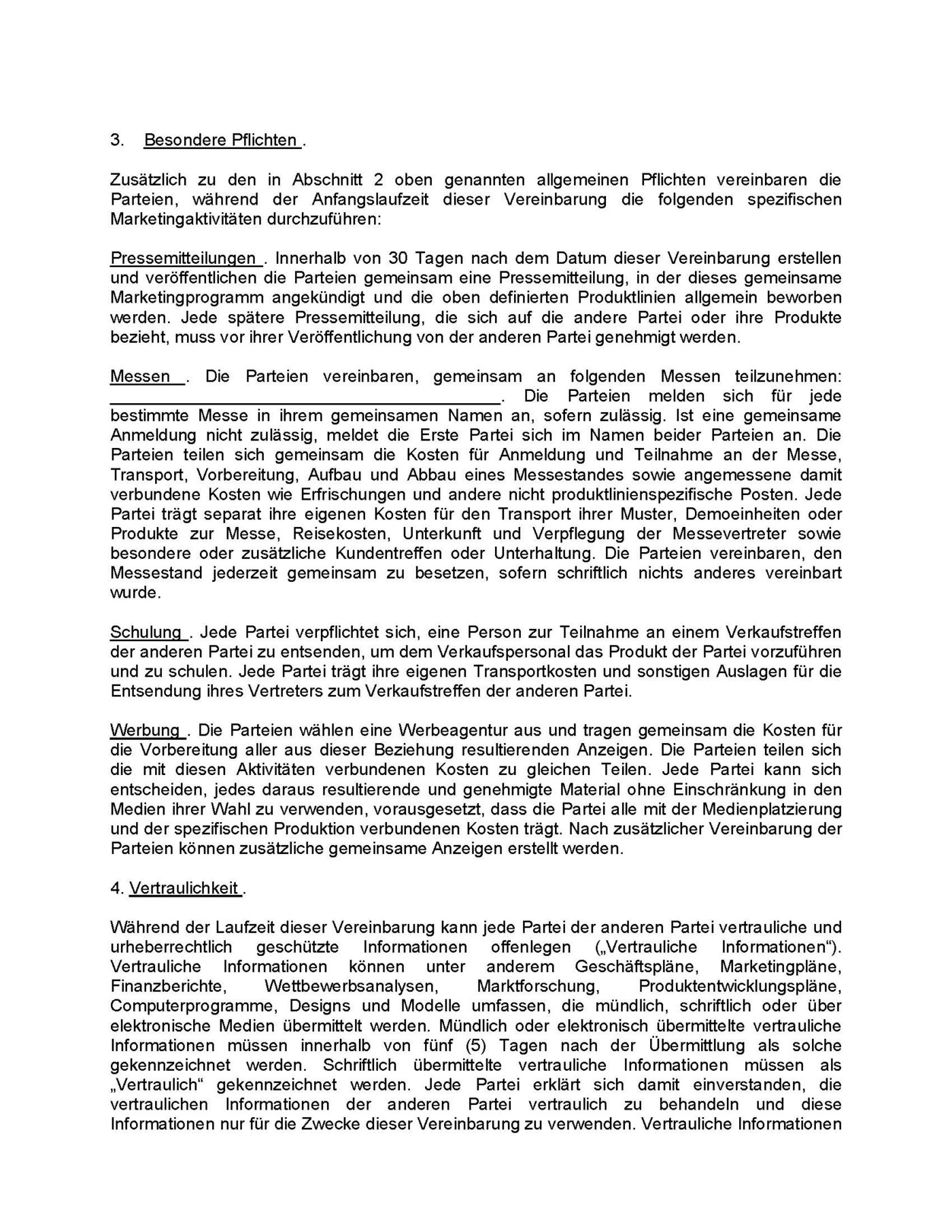 Gemeinsame Marketingvereinbarung Microsoft Word-Dokument (.docx) – Bild 3