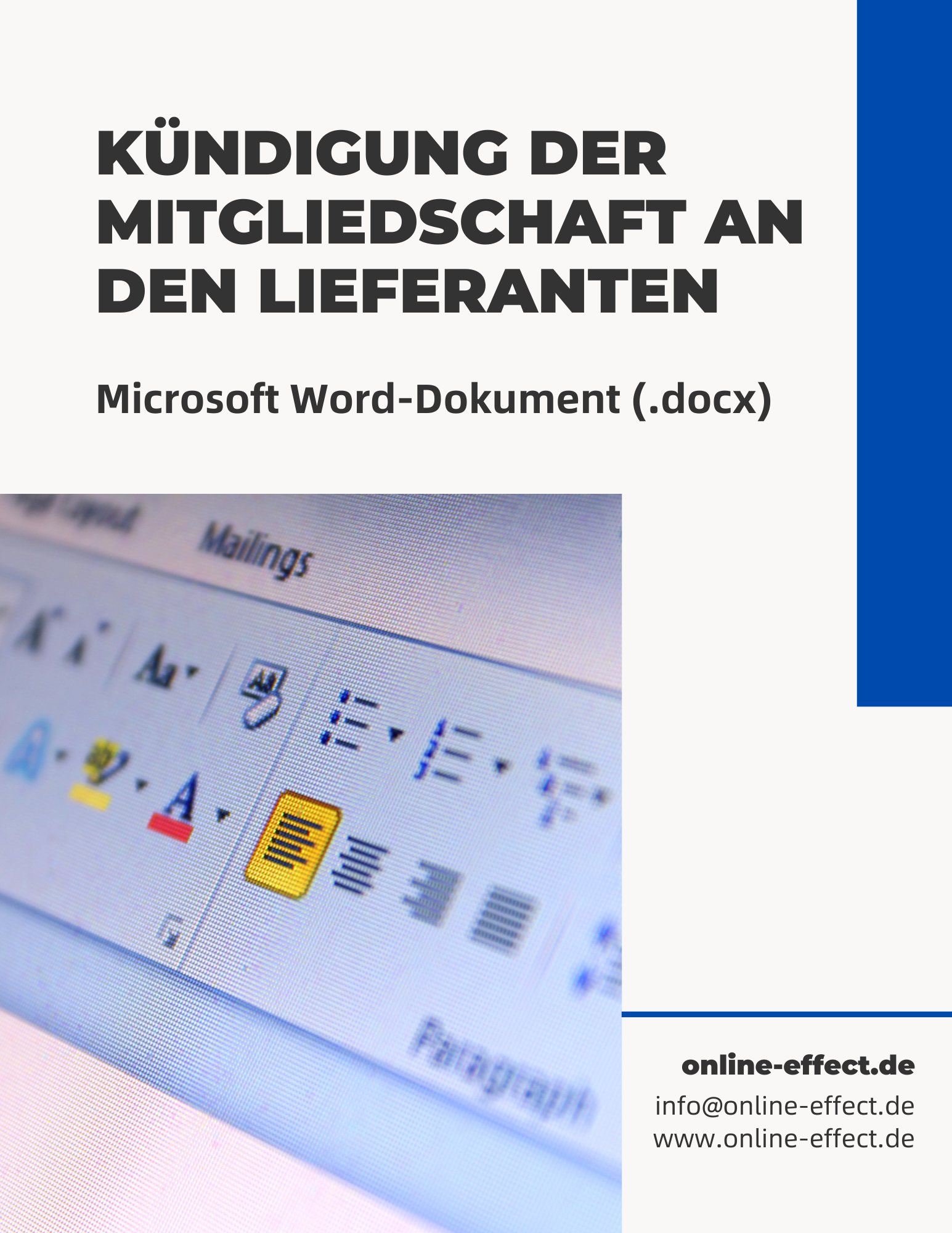 Kündigung der Mitgliedschaft, des Abonnements an den Lieferanten