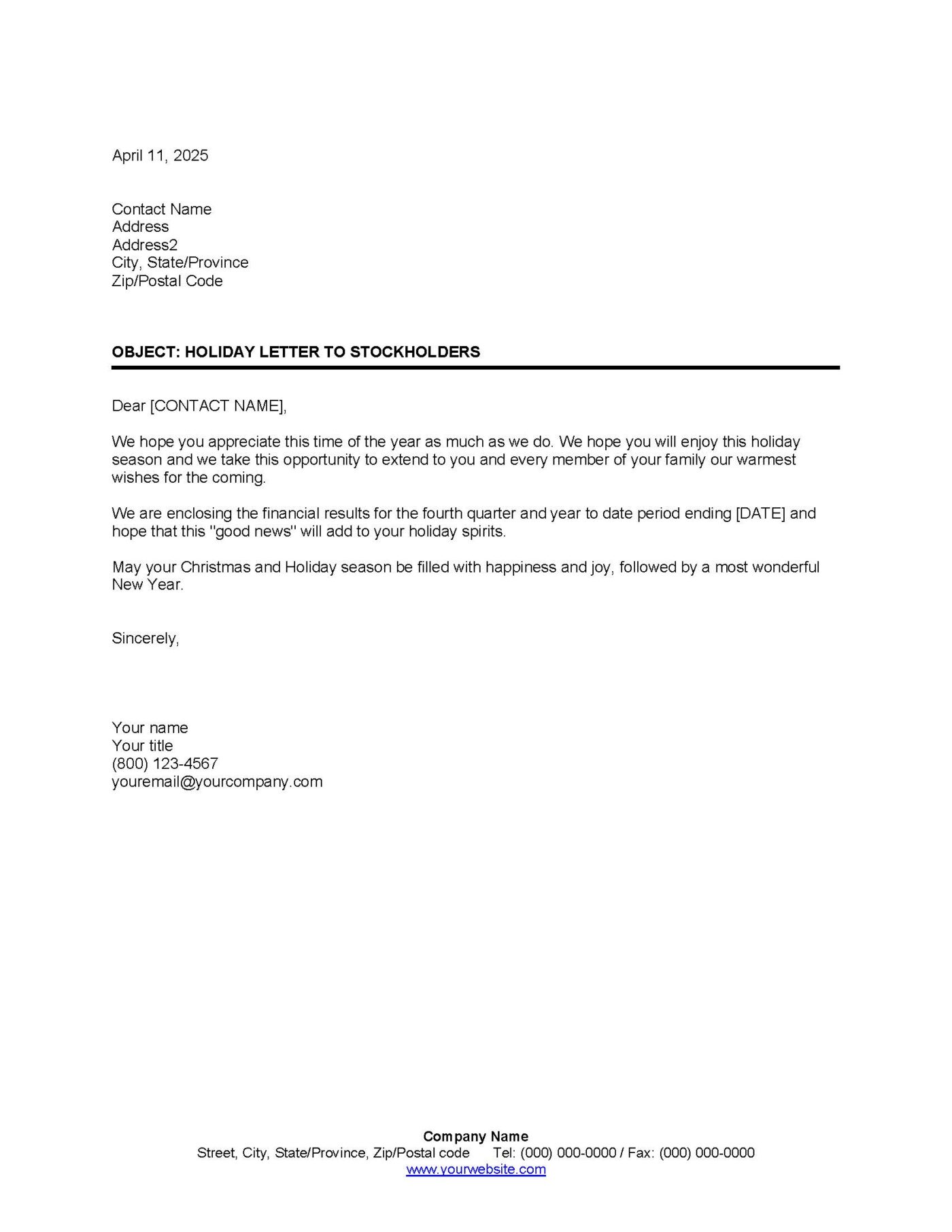 Letter to Stockholders Holiday - Microsoft Word-Dokument (.docx) – Bild 2