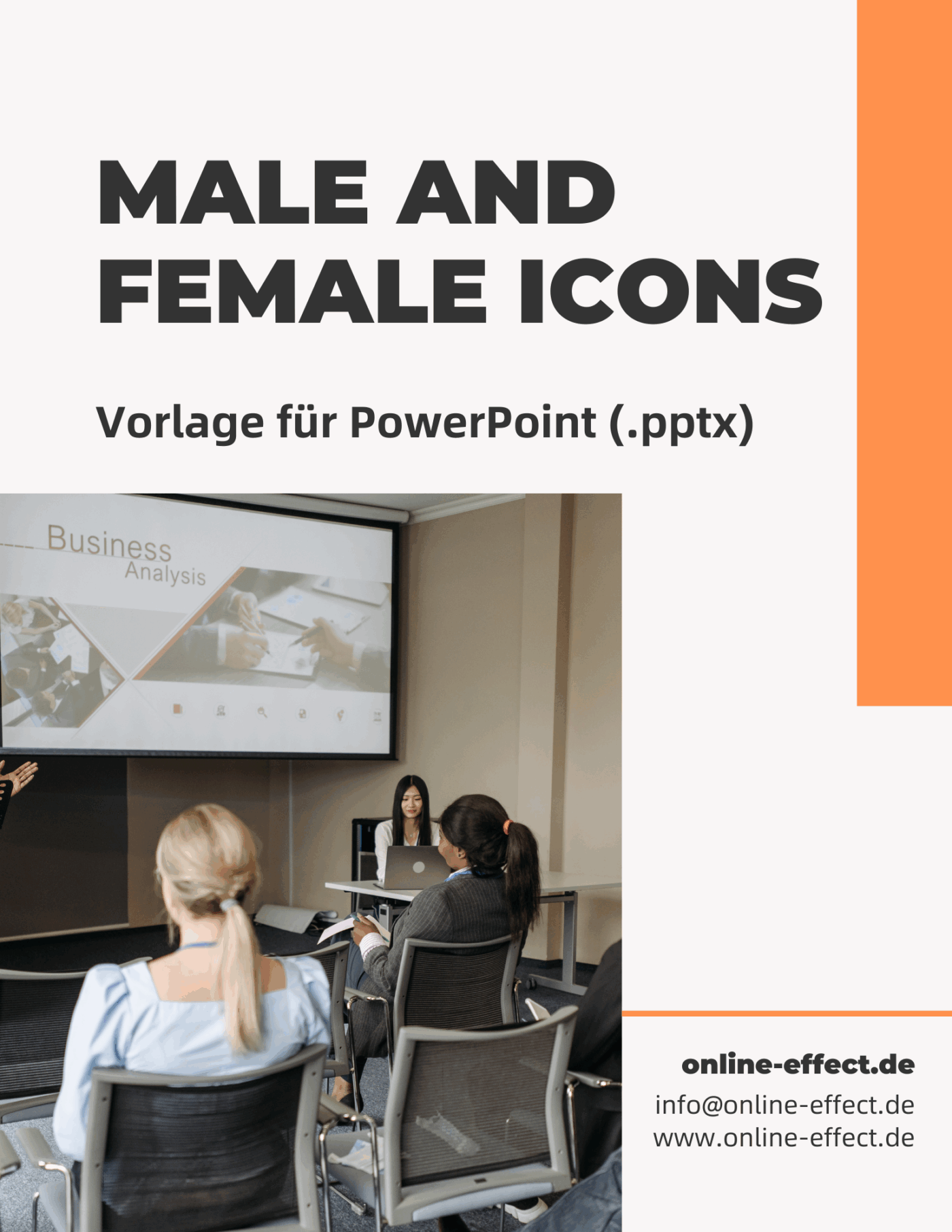 Male & Female Icons - Vorlage für Powerpoint