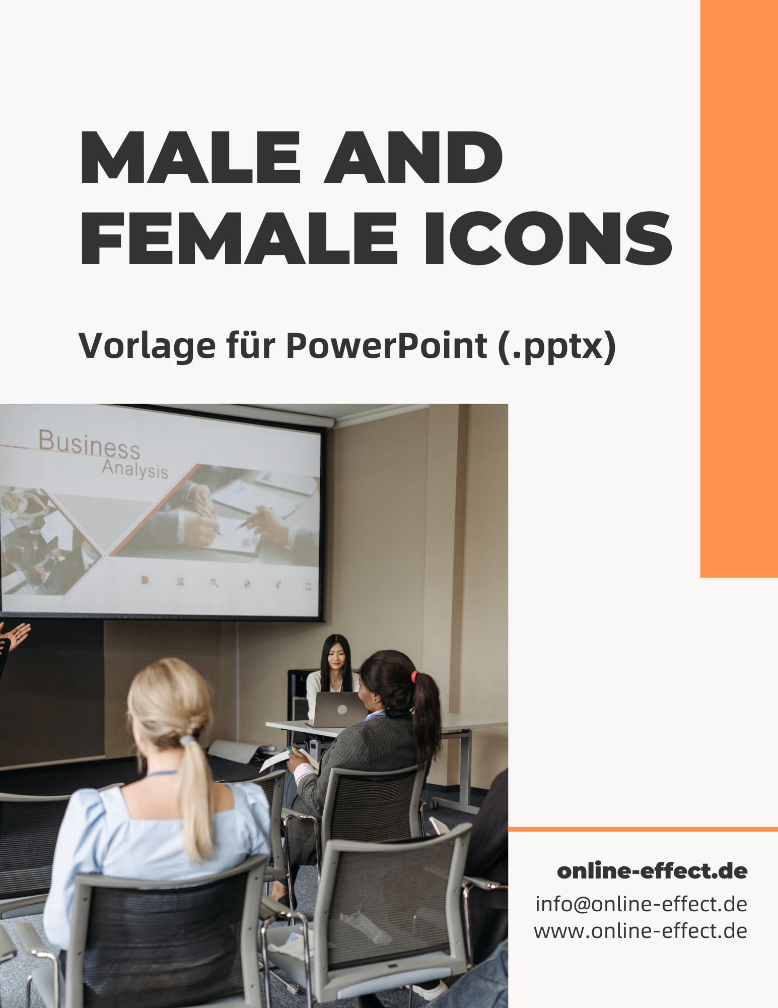 Male & Female Icons - Vorlage für Powerpoint