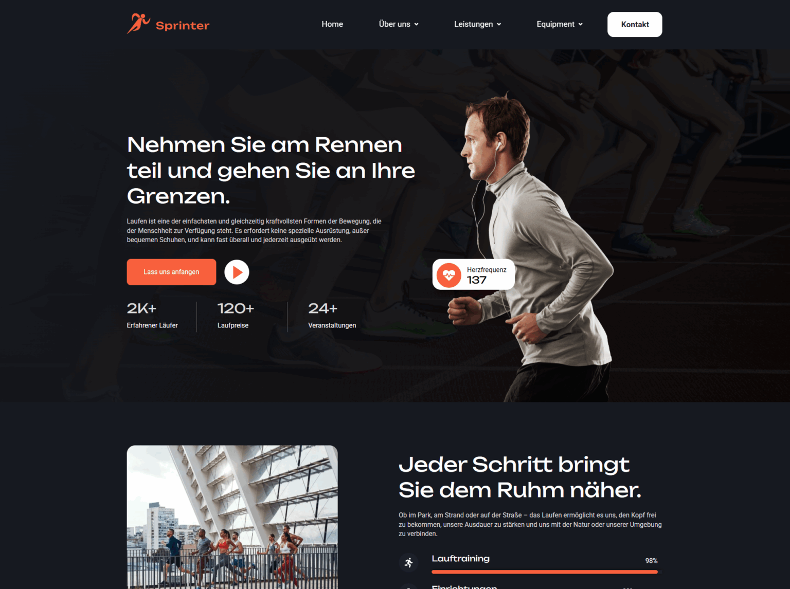 Webdesign Referenz Running Website