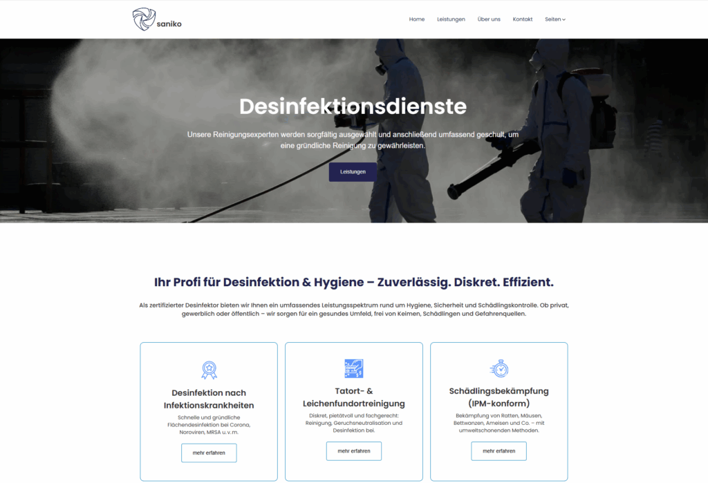 Webdesign Referenz Desinfektor