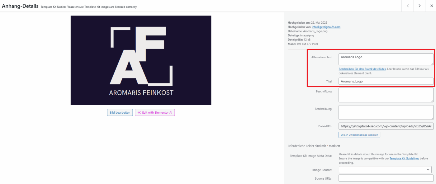 Auto Bild-Alt-Text aus Dateinamen - WordPress Plugin – Bild 2