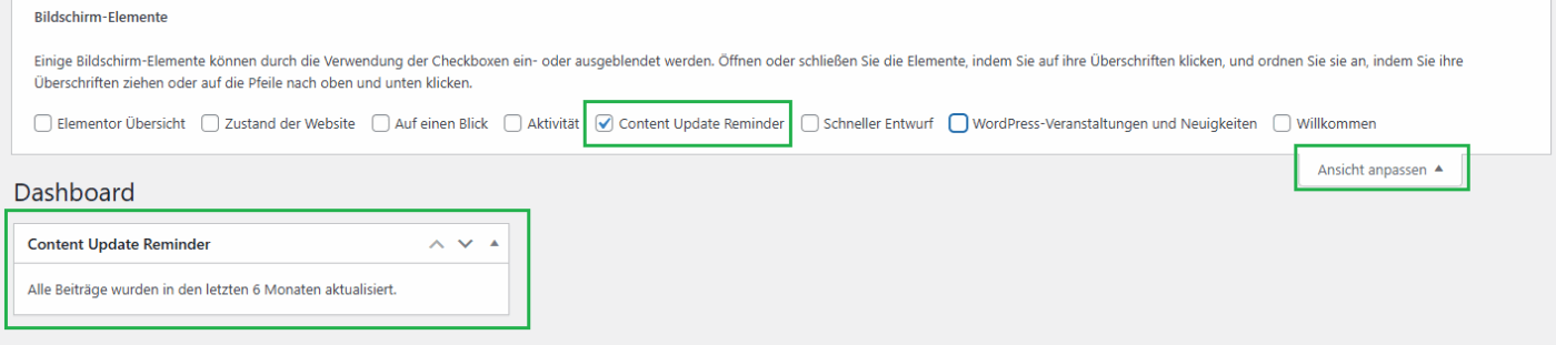 Content Update Reminder - WordPress Plugin – Bild 2