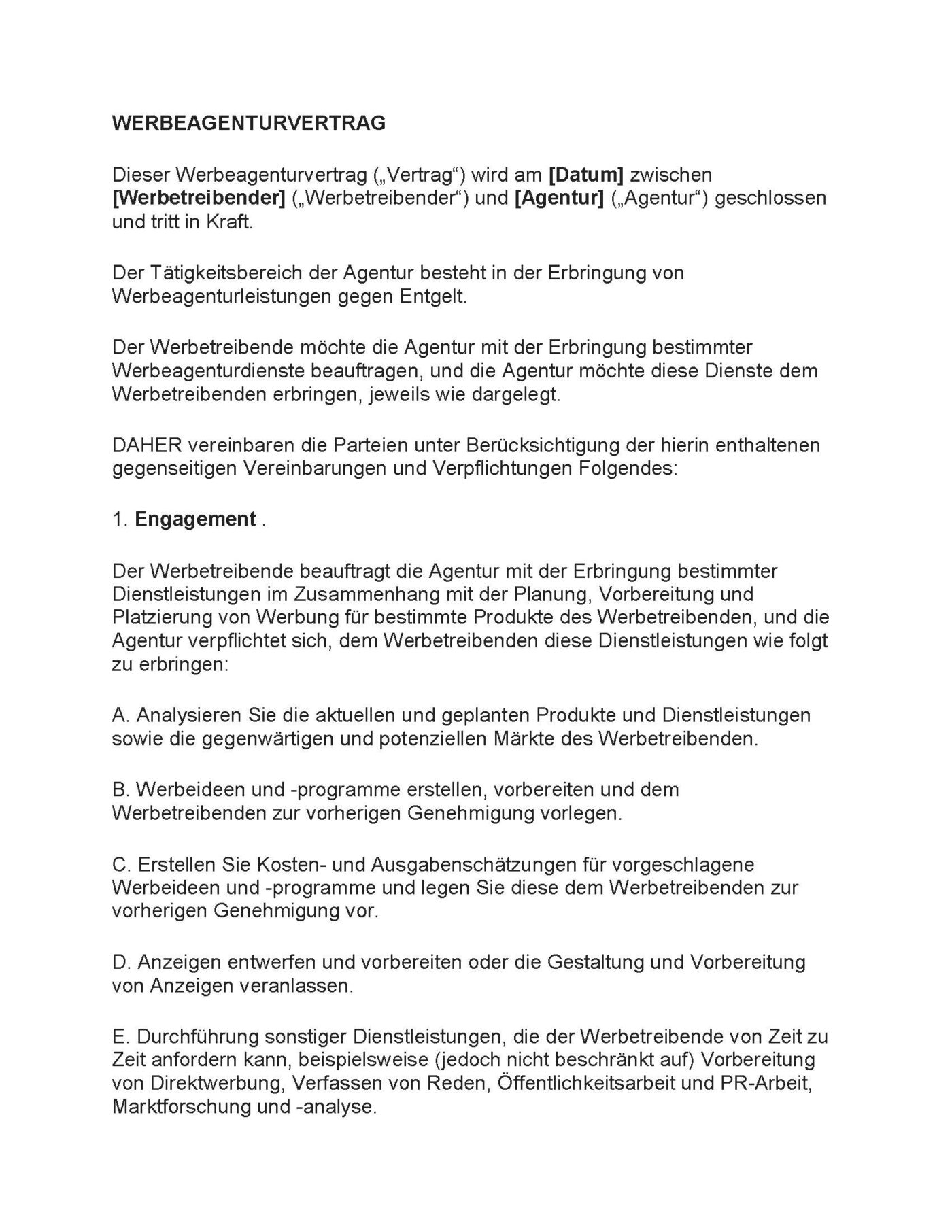 Werbeagenturvertrag Microsoft Word-Dokument (.docx) – Bild 6