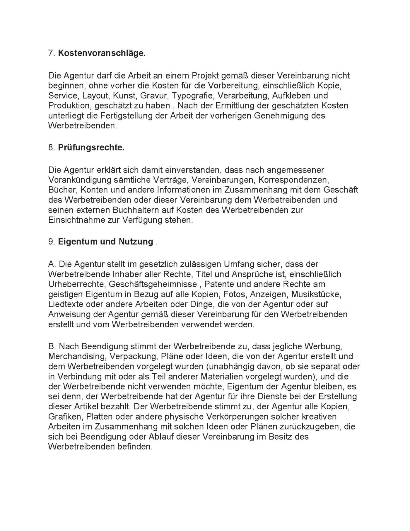 Werbeagenturvertrag Microsoft Word-Dokument (.docx) – Bild 10