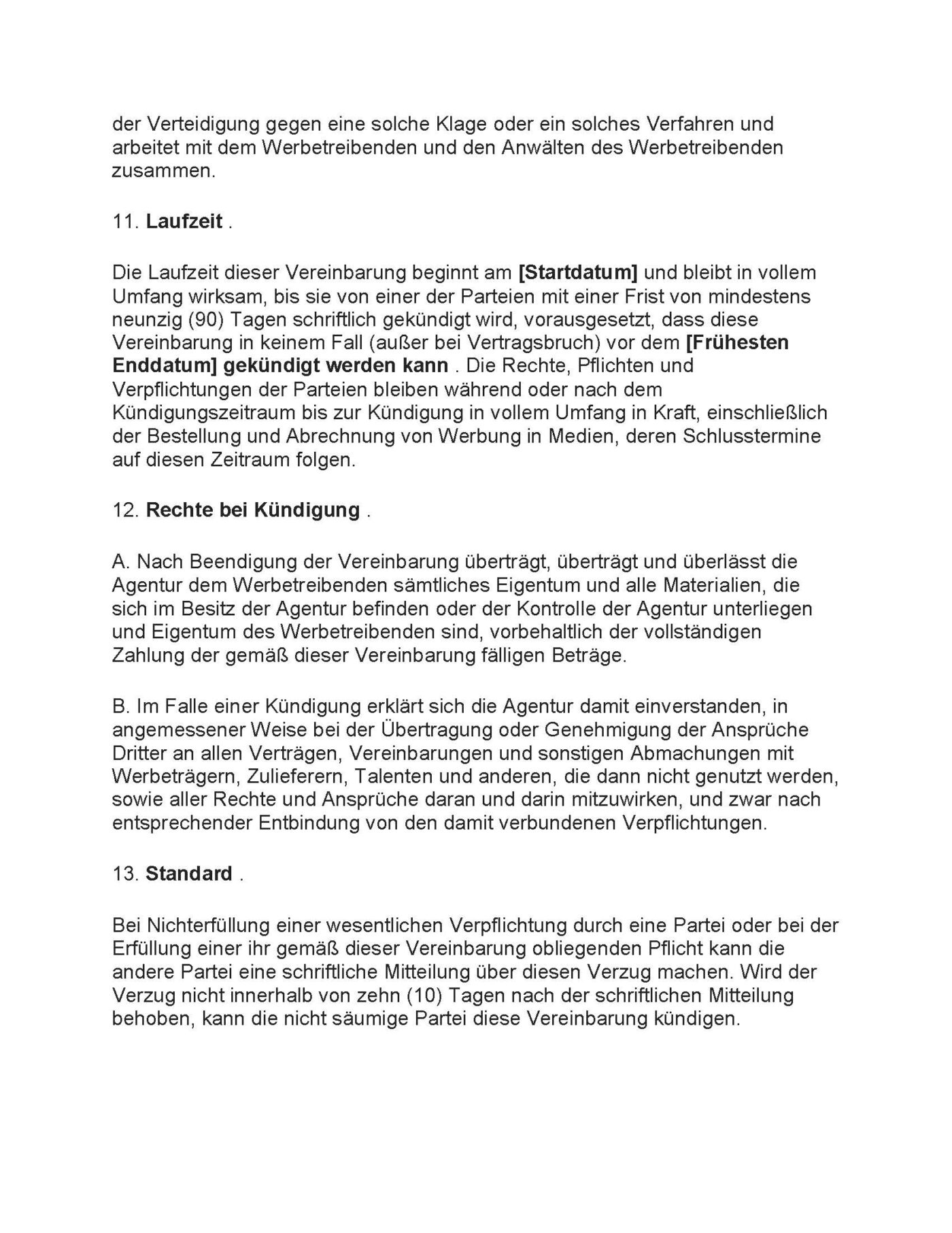 Werbeagenturvertrag Microsoft Word-Dokument (.docx) – Bild 3