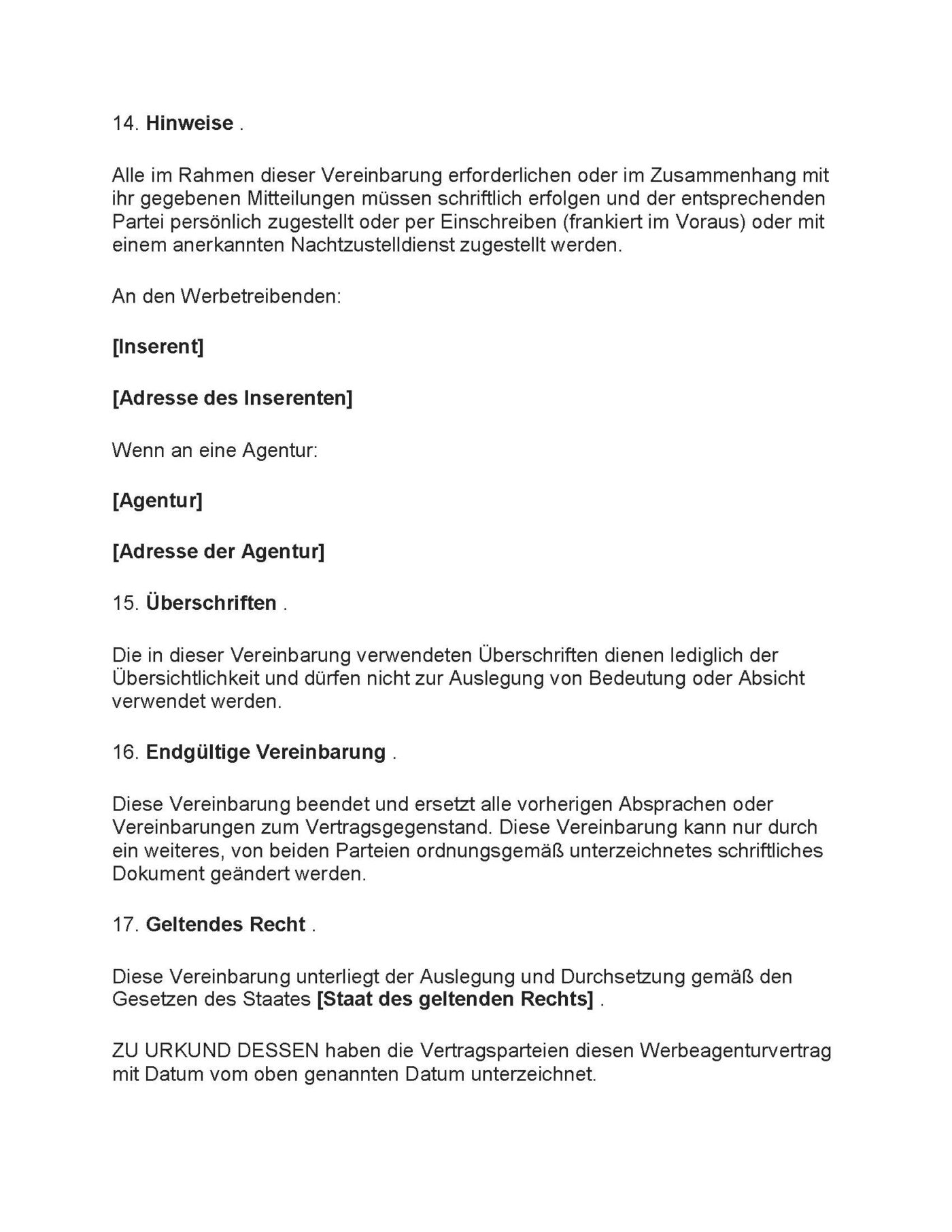 Werbeagenturvertrag Microsoft Word-Dokument (.docx) – Bild 4