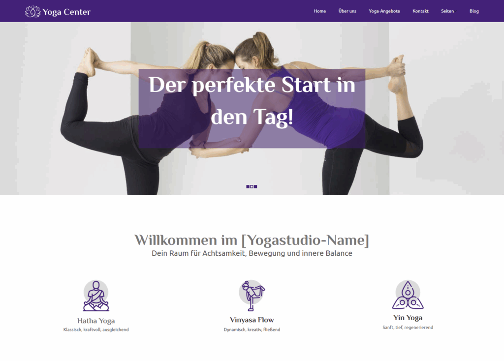Webdesign Referenz Yoga