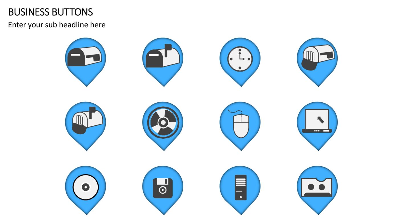 Business Buttons Icons - Vorlage für Powerpoint – Bild 7