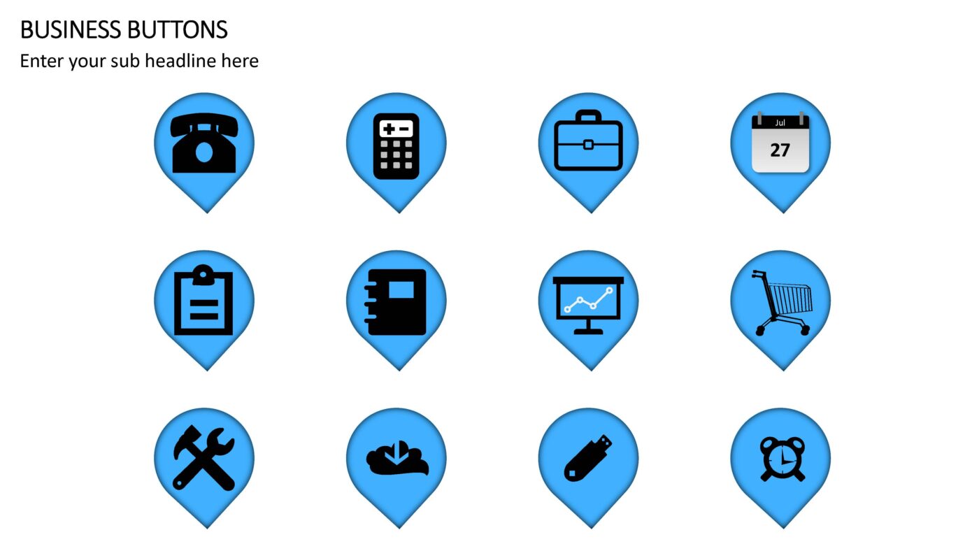Business Buttons Icons - Vorlage für Powerpoint – Bild 8