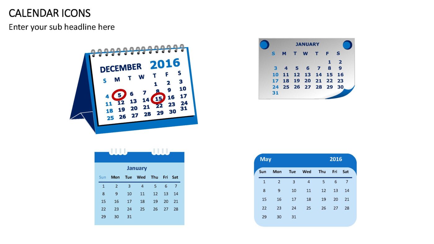 Calendar Icons - Vorlage für Powerpoint – Bild 3