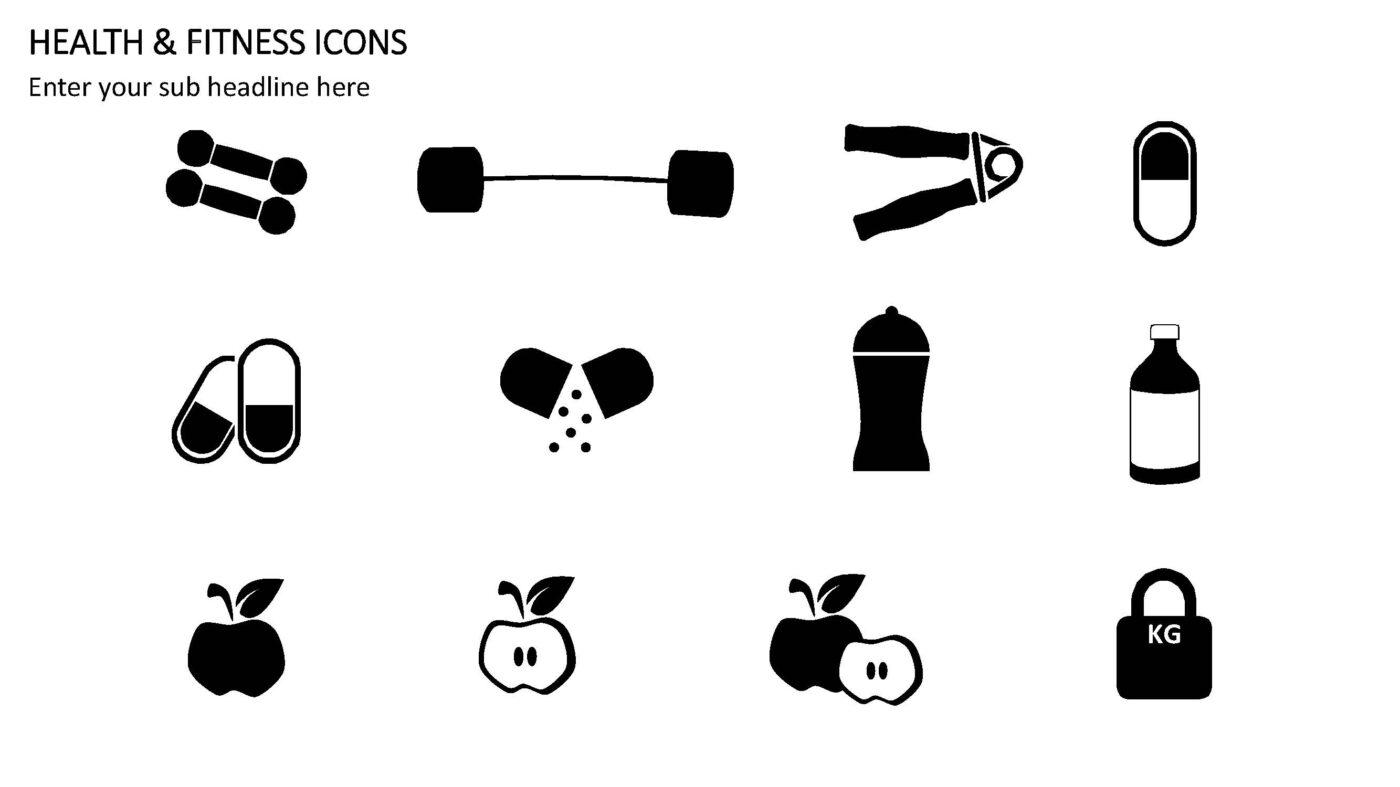Health & Fitness Icons - Vorlage für Powerpoint – Bild 2