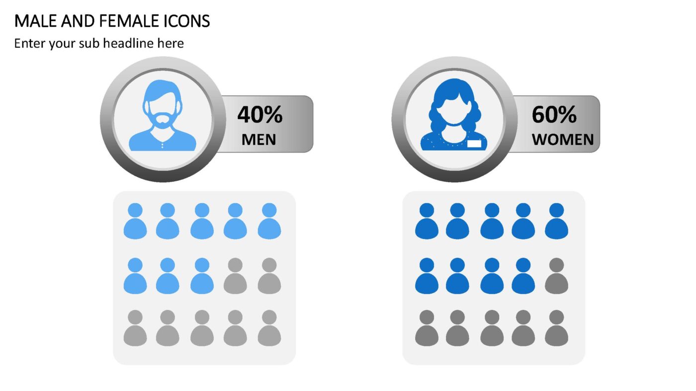 Male & Female Icons - Vorlage für Powerpoint – Bild 2