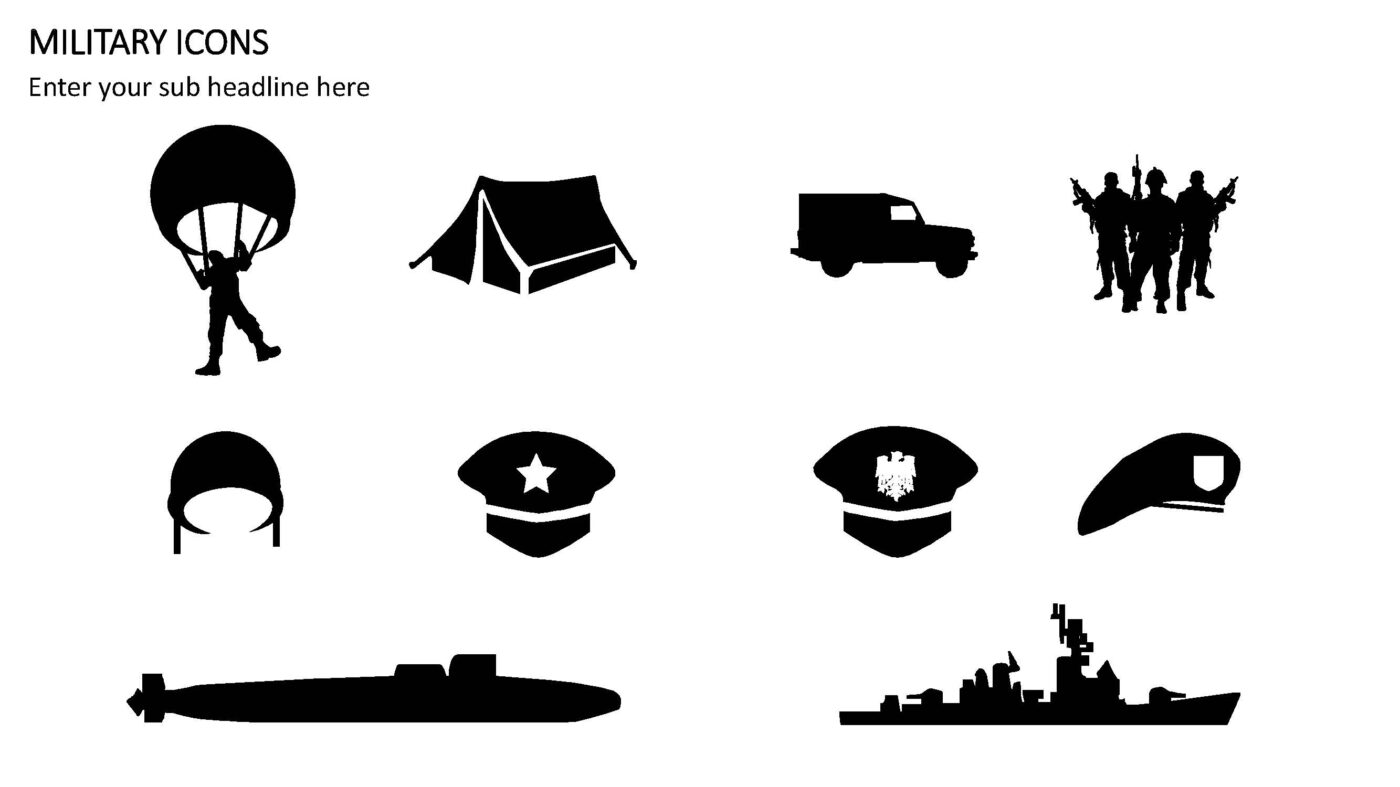 Military Icons - Vorlage für Powerpoint – Bild 2