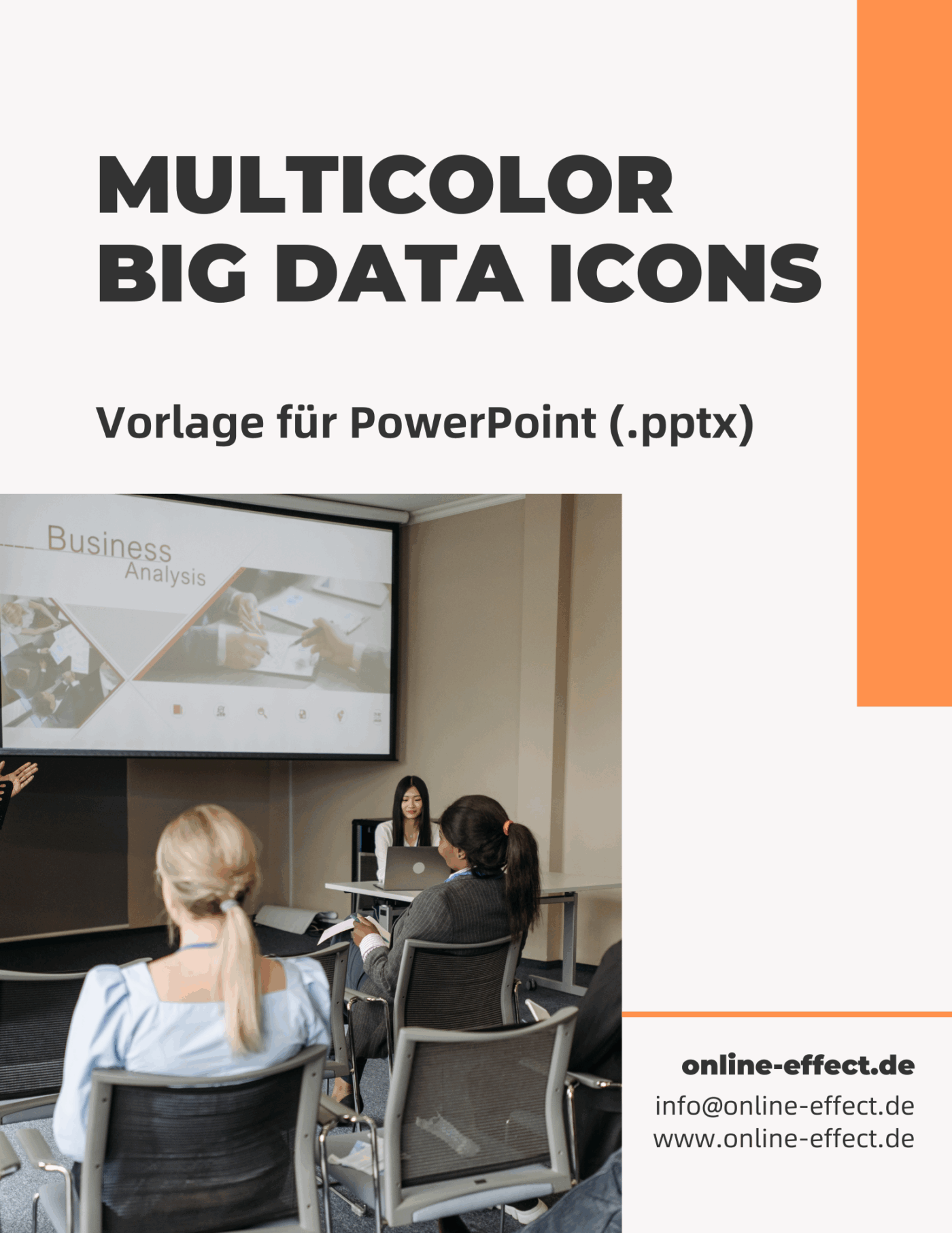 Multicolor Big Data Icons - Vorlage für Powerpoint
