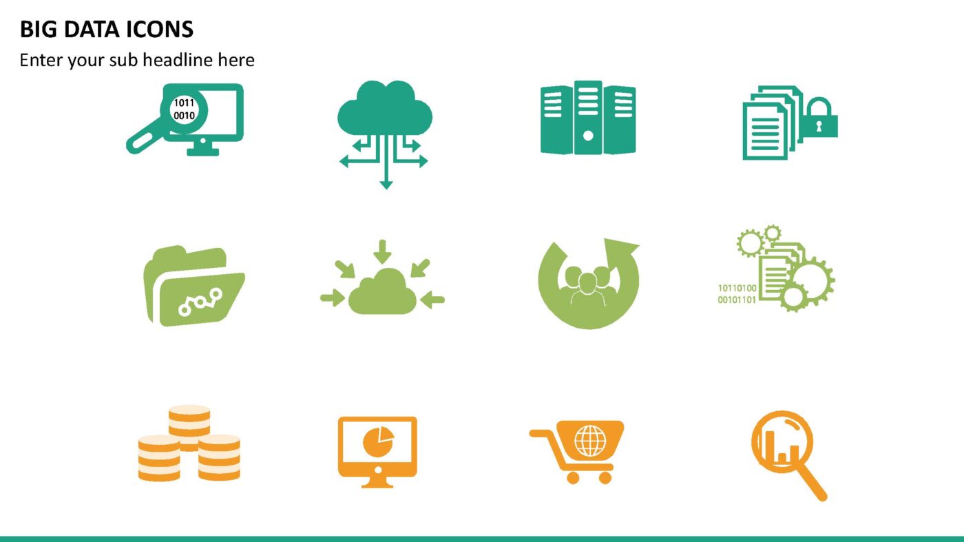 Multicolor Big Data Icons - Vorlage für Powerpoint – Bild 2