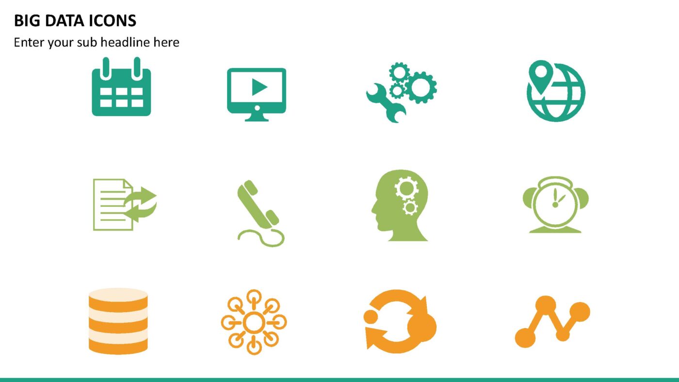 Multicolor Big Data Icons - Vorlage für Powerpoint – Bild 3