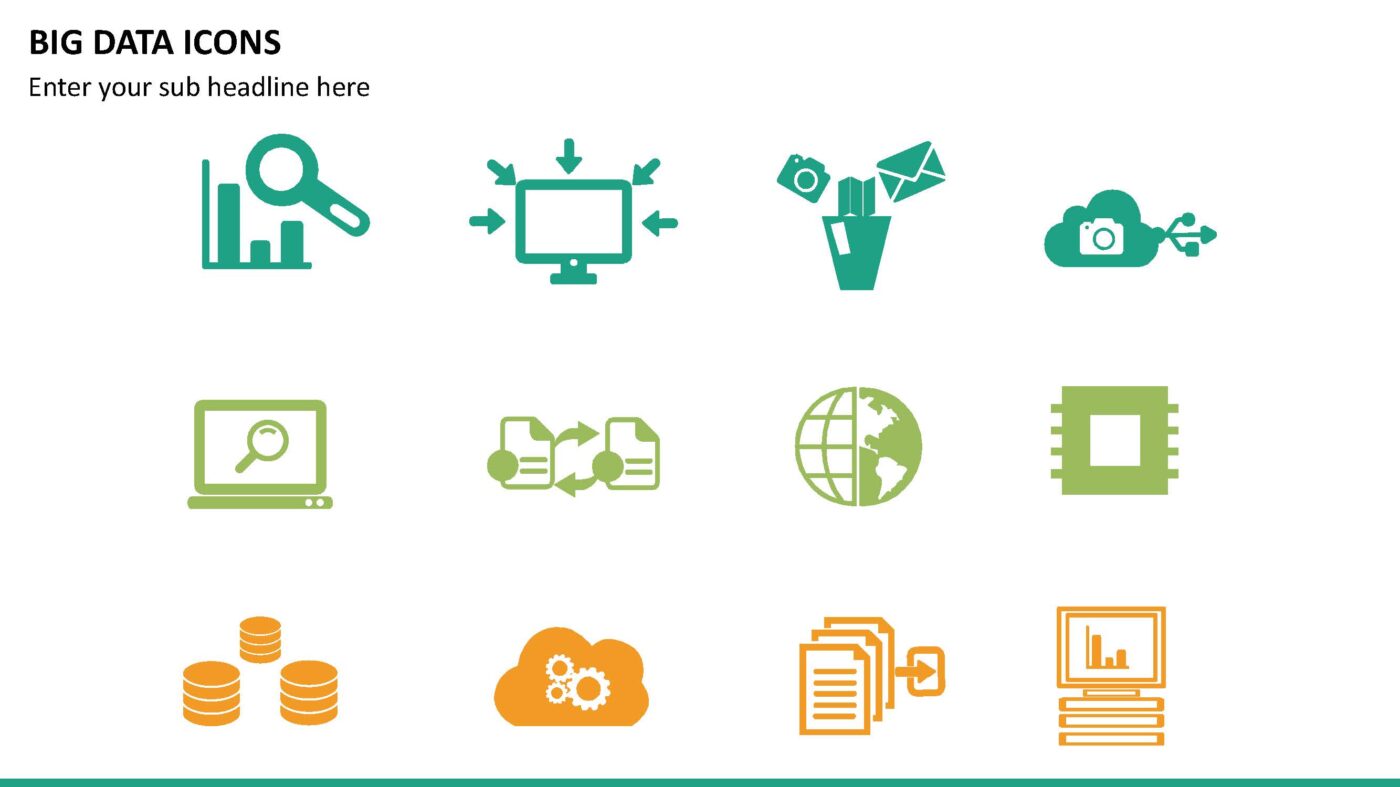 Multicolor Big Data Icons - Vorlage für Powerpoint – Bild 4