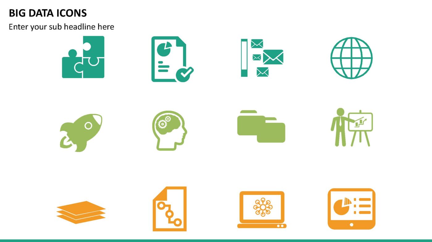 Multicolor Big Data Icons - Vorlage für Powerpoint – Bild 5