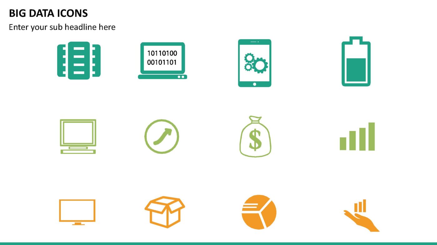 Multicolor Big Data Icons - Vorlage für Powerpoint – Bild 6