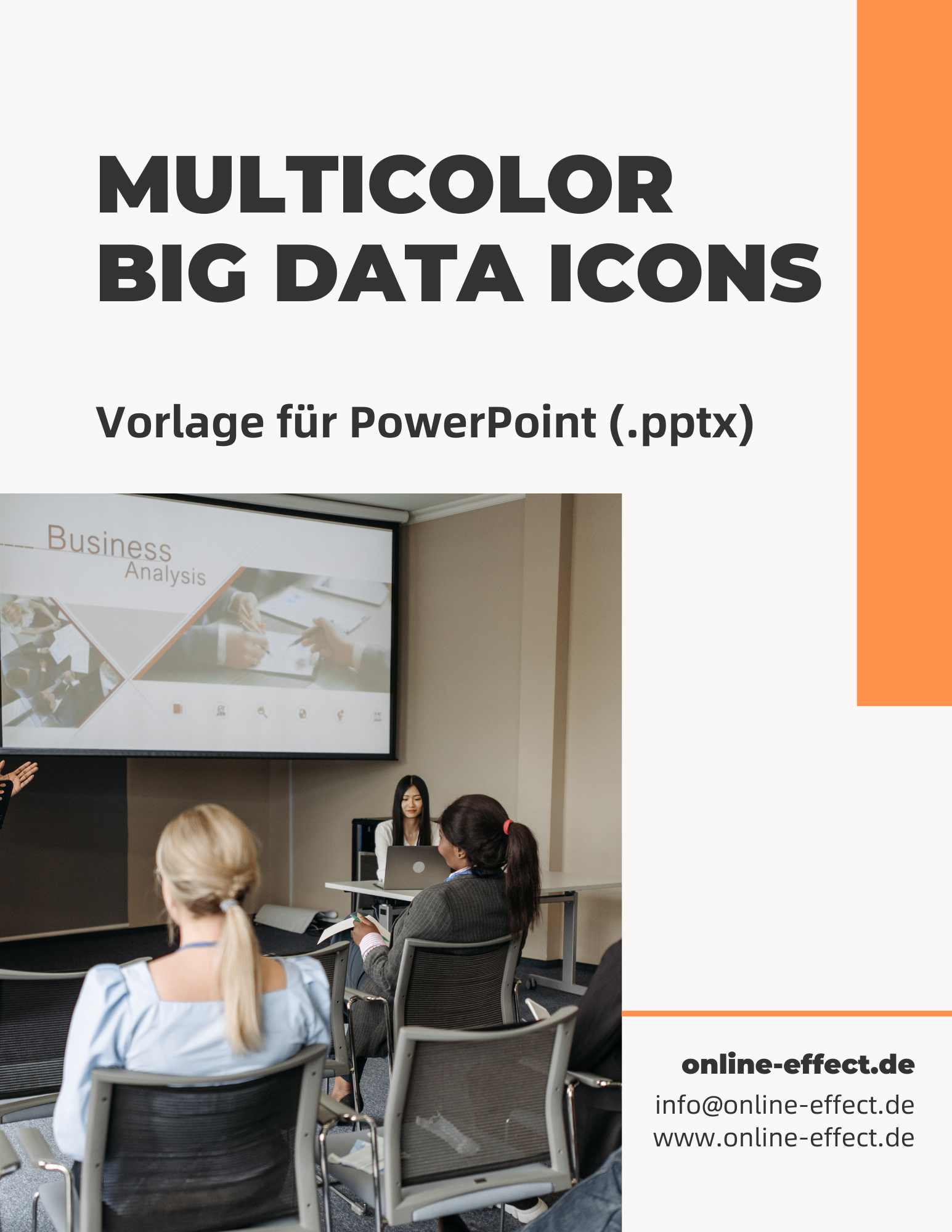 Multicolor Big Data Icons - Vorlage für Powerpoint
