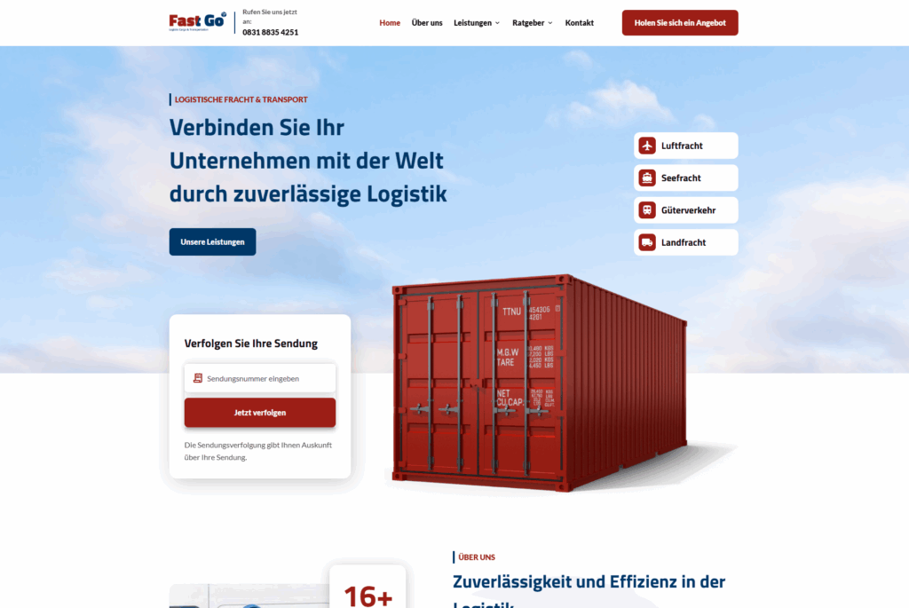 Webdesign Logistikunternehmen