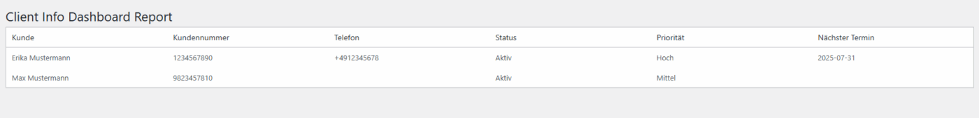 Client Info Dashboard - WordPress Plugin – Bild 9