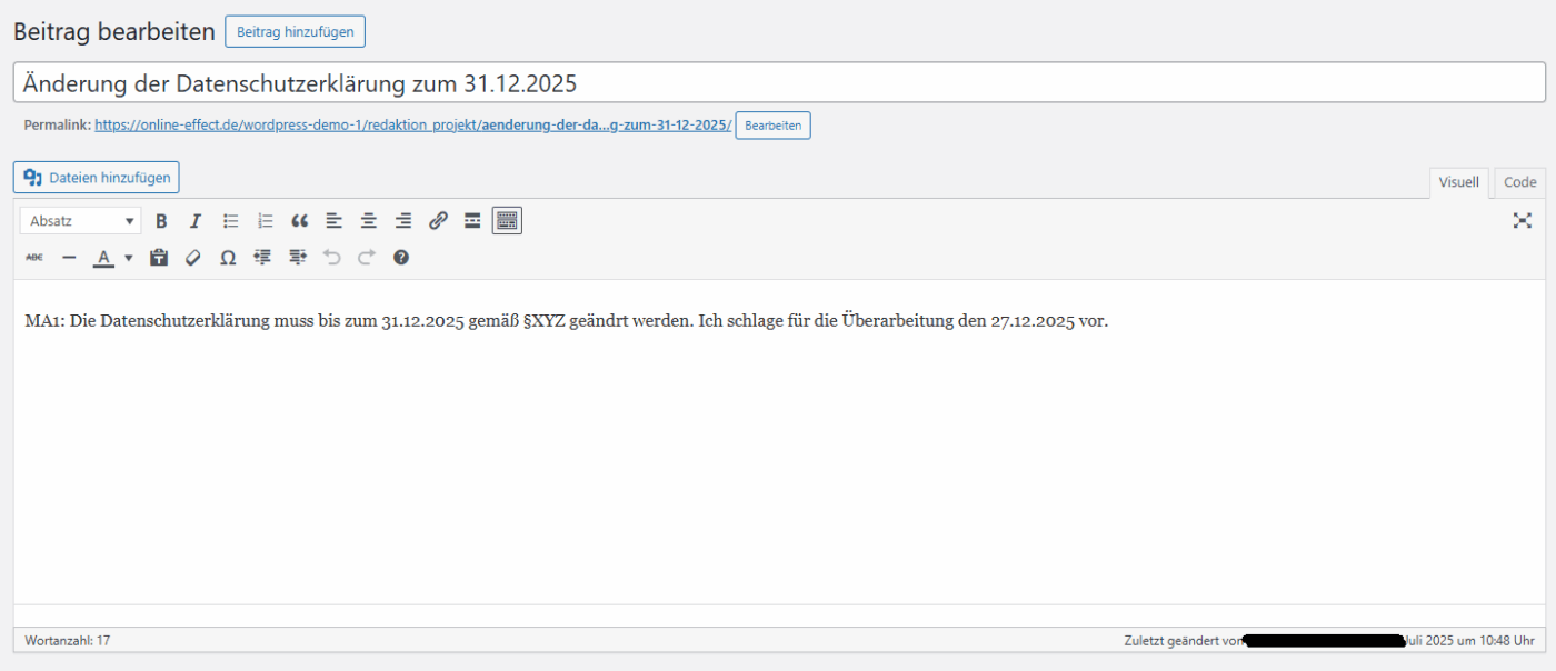 Projektmanagement - WordPress Plugin – Bild 4