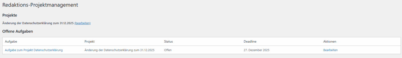 Projektmanagement - WordPress Plugin – Bild 8
