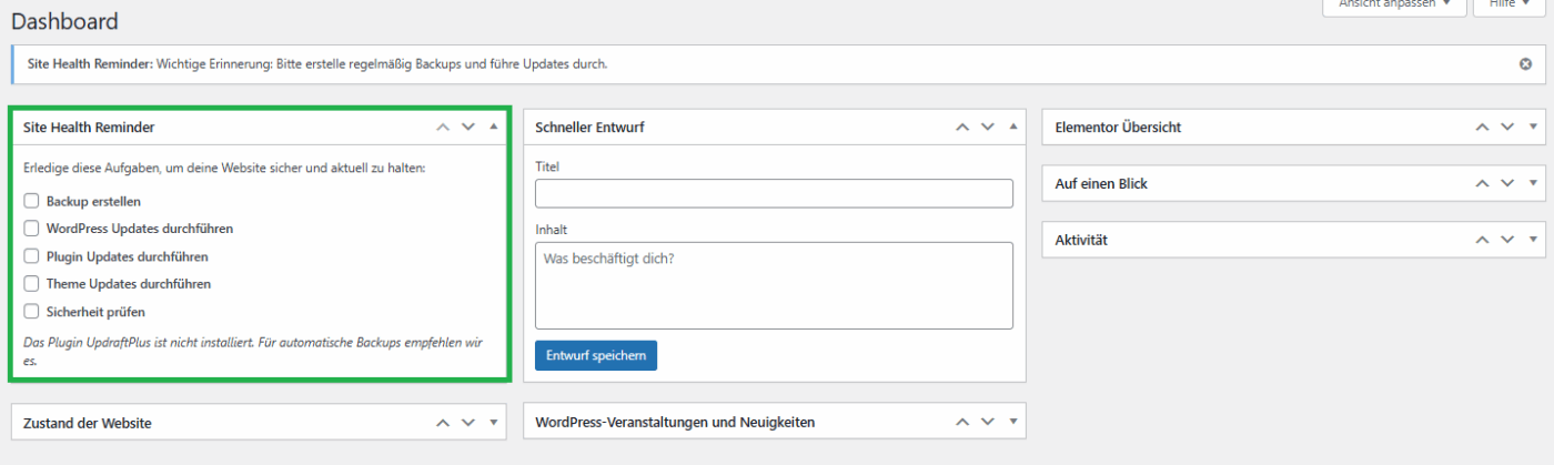 Site Health Reminder Pro - WordPress Plugin – Bild 4