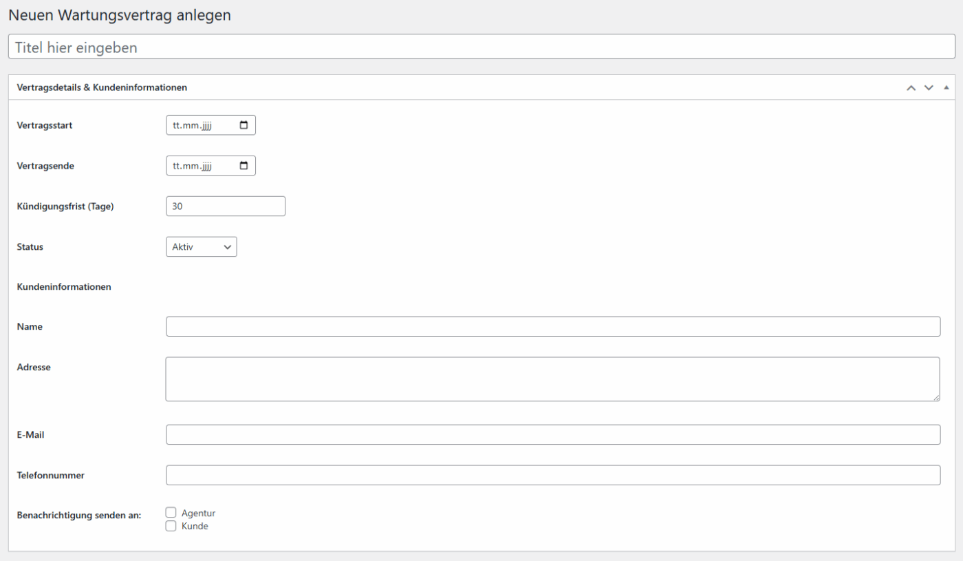 Contract Reminder Tool - WordPress Plugin – Bild 3