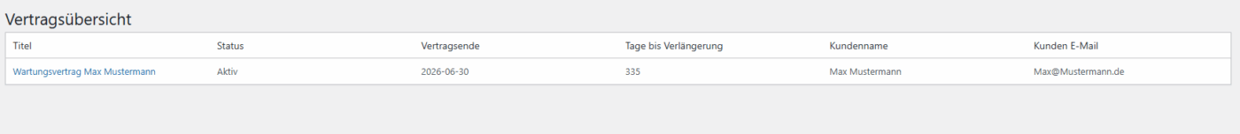 Contract Reminder Tool - WordPress Plugin – Bild 6