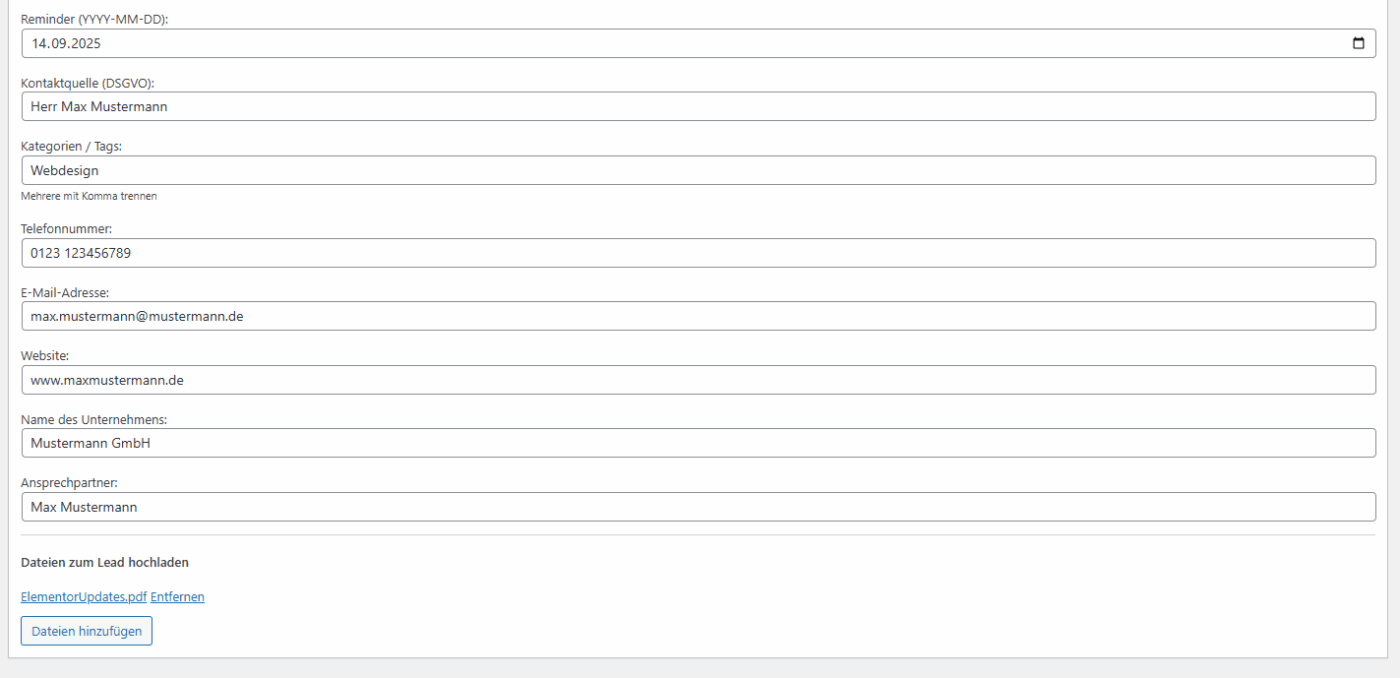 Lead-Dashboard für Coaches & Agenturen - WordPress Plugin – Bild 4