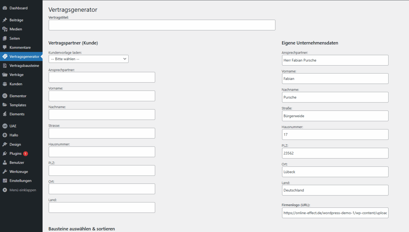 Vertragsgenerator - WordPress Plugin – Bild 8