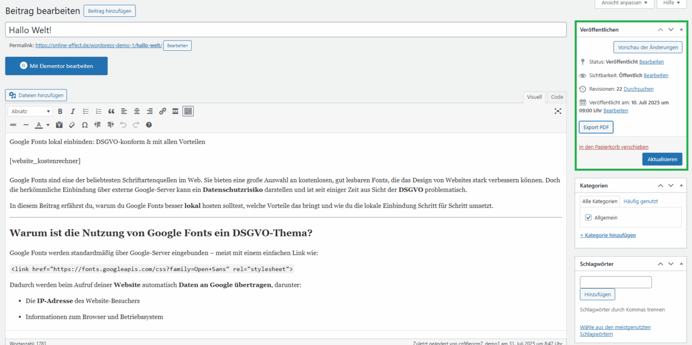 PDF Exporter (TCPDF) - WordPress Plugin – Bild 2