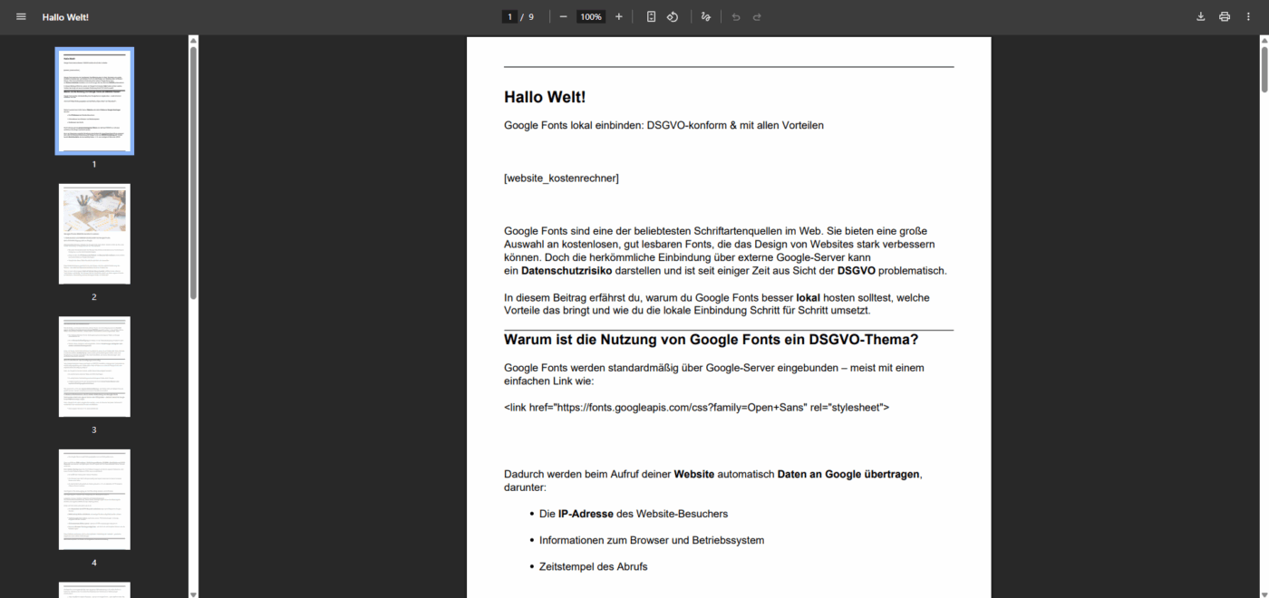 PDF Exporter (TCPDF) - WordPress Plugin – Bild 3