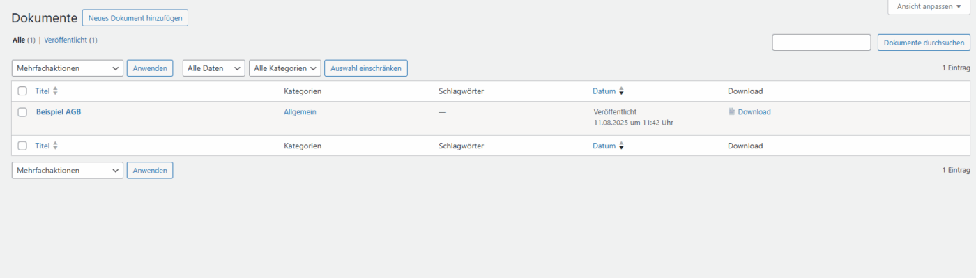 PDF & Dokumentenmanager - WordPress Plugin – Bild 5