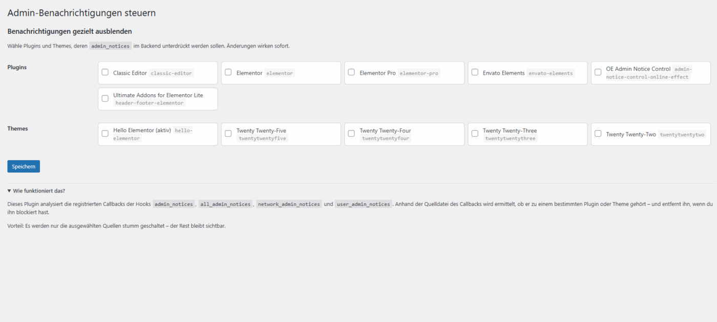Admin Notice Control - WordPress Plugin – Bild 3